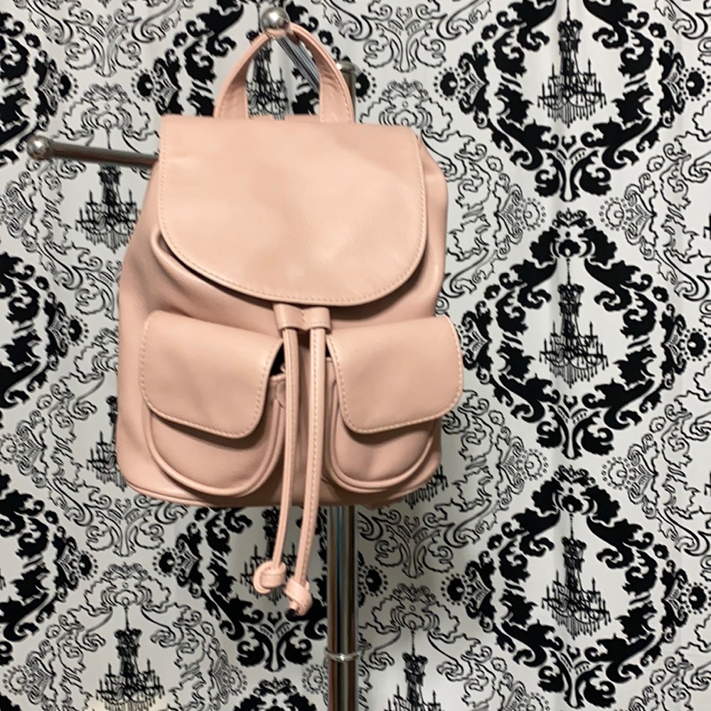 Pink backpack purse.